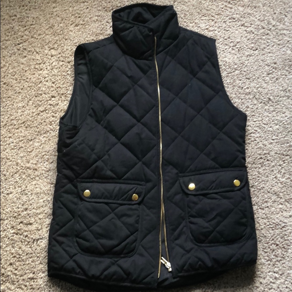 Black quilted vest